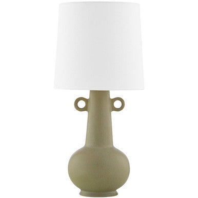 Mitzi 1 Light Table Lamp in Aged Brass/Ceramic Reactive Golden Olive HL613201A-AGB/CRO