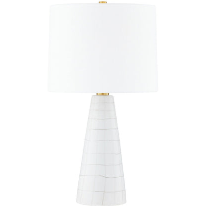 Mitzi 1 Light Table Lamp in Aged Brass/Ceramic Satin White HL735201-AGB/CSW