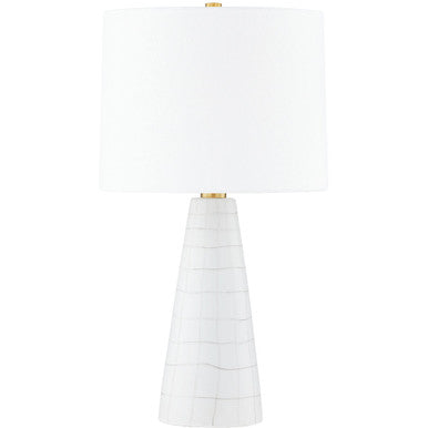 Mitzi 1 Light Table Lamp in Aged Brass/Ceramic Satin White HL735201-AGB/CSW