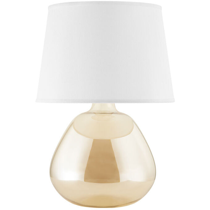 Mitzi 1 Light Table Lamp in Aged Brass/Ceramic Matte White Speck HL775201-AGB/CWK