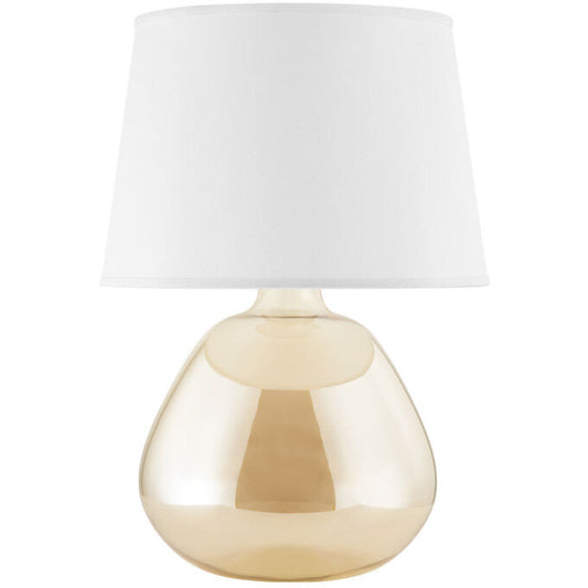 Mitzi 1 Light Table Lamp in Aged Brass/Ceramic Matte White Speck HL775201-AGB/CWK