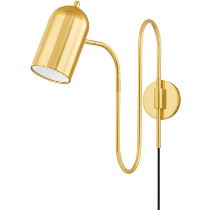 Mitzi 1 Light Pendant in Aged Brass/Soft Peignoir H884701S-AGB/SPG