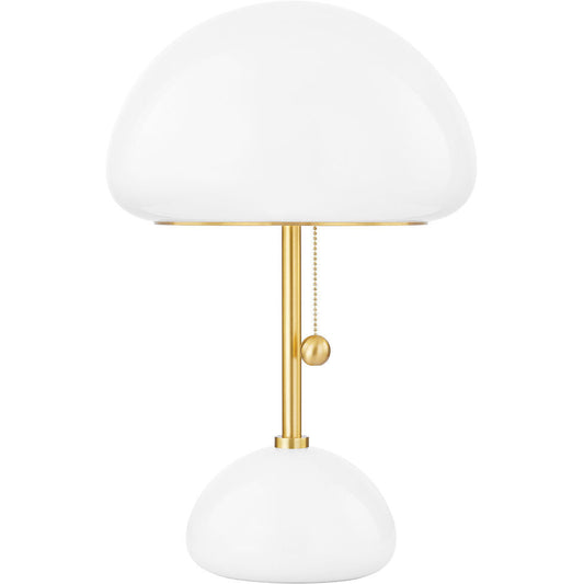 Mitzi 1 Light Table Lamp in Aged Brass/Cream Linen HL819201-AGB/CL