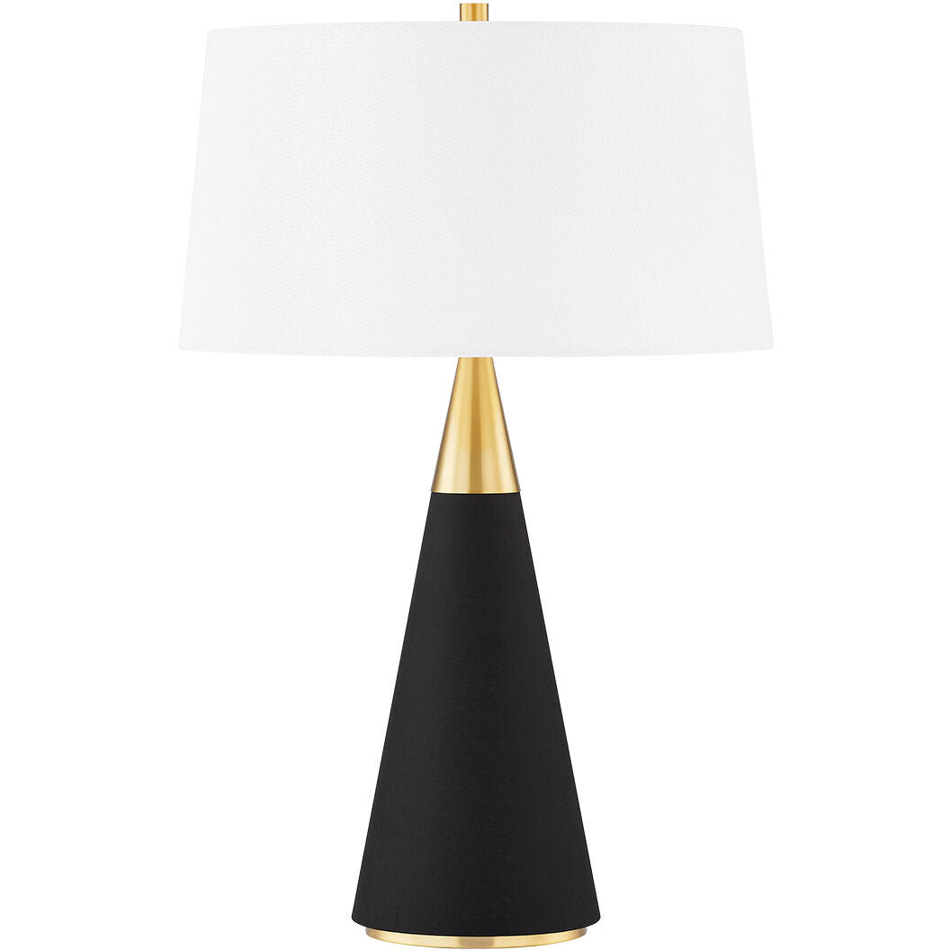 Mitzi 1 Light Table Lamp in Aged Brass/Black Linen HL819201-AGB/BKL