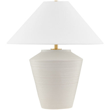 Mitzi 1 Light Table Lamp in Aged Brass/ Ceramic Whitewash Terracotta HL827201-AGB/CWT