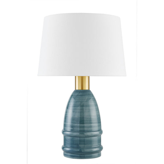 Mitzi 1 Light Table Lamp in Aged Brass/Ceramic Inchyra Blue HL887201-AGB/CYB