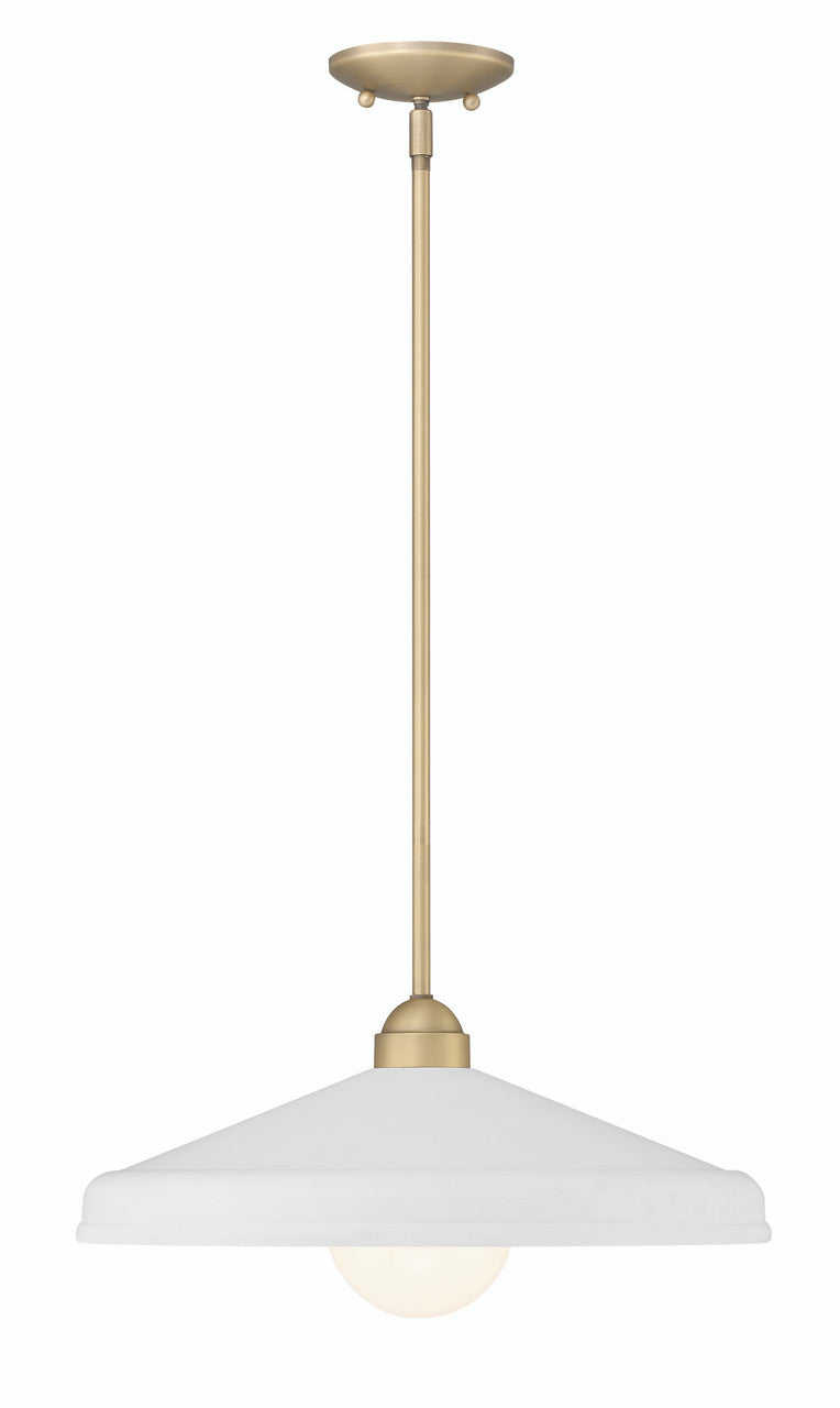 Lumanity Lighting Brooks Matte White 18" Adjustable Barn Light Pendant in Painted Matte White, Gold Leaf, Satin Brass  L090-0044