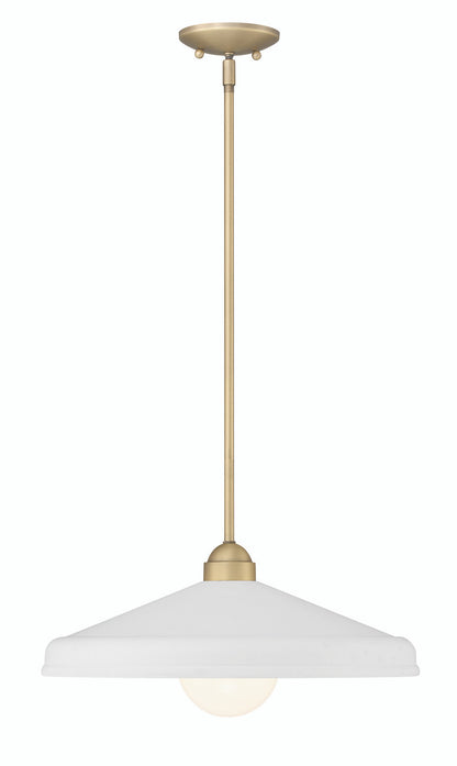 Lumanity Lighting Brooks Matte White 18" Adjustable Barn Light Pendant in Painted Matte White, Gold Leaf, Satin Brass  L090-0044