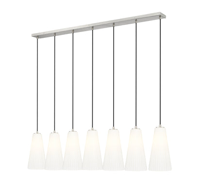 Farrell 7 Light Linear Chandelier in Brushed Nickel 3043P7-7L-BN