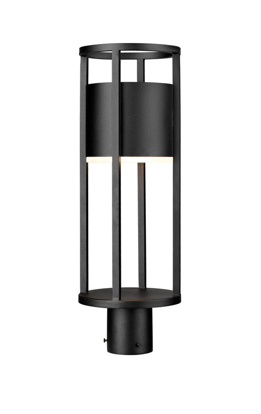 Z-Lite Luca 1 Light Outdoor Post Mount Fixture in Black 517PHM-BK-LED