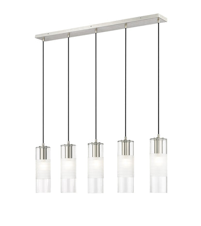 Z-LITE Alton 5 Light Linear Chandelier in Brushed Nickel 824P-5L-BN