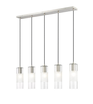 Z-Lite Alton 5 Light Linear Chandelier in Brushed Nickel 824P-5L-BN