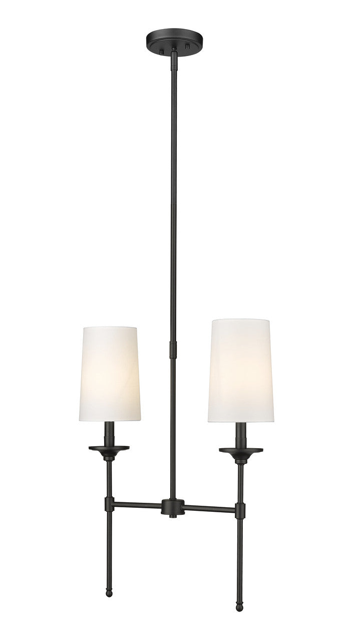 Z-Lite Emily 2 Light Linear Chandelier in Matte Black 3033-2L-MB