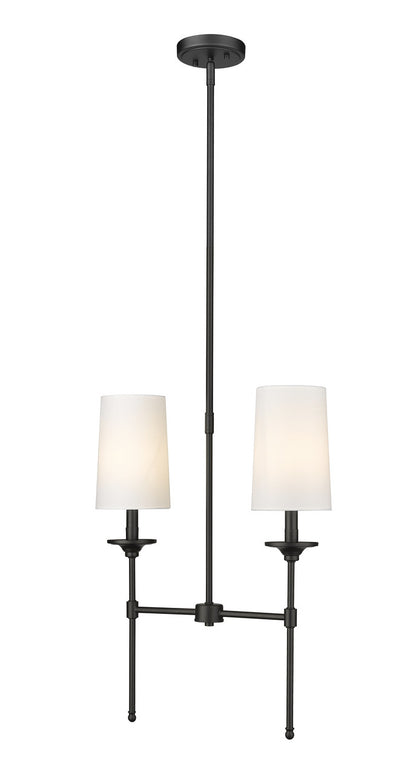 Z-Lite Emily 2 Light Linear Chandelier in Matte Black 3033-2L-MB