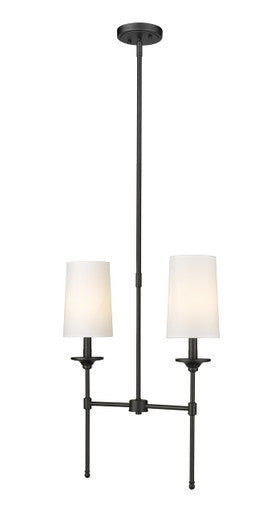 Z-Lite Emily 2 Light Linear Chandelier in Matte Black 3033-2L-MB