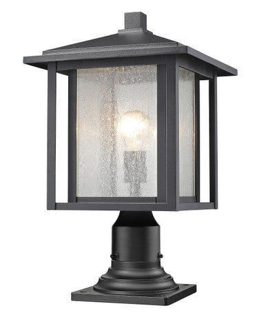 Z-Lite Aspen 1 Light Outdoor Pier Mounted Fixture in Black 554PHB-533PM-BK