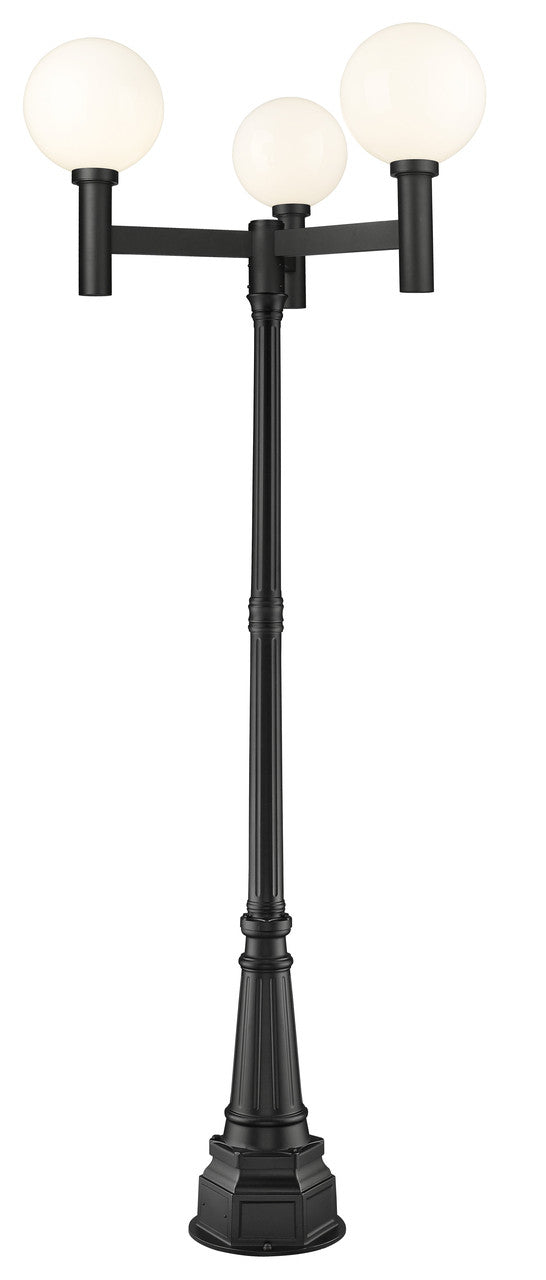 Z-Lite Laurent Outdoor Post Mounted Fixture in Black 597BP3-564P-BK