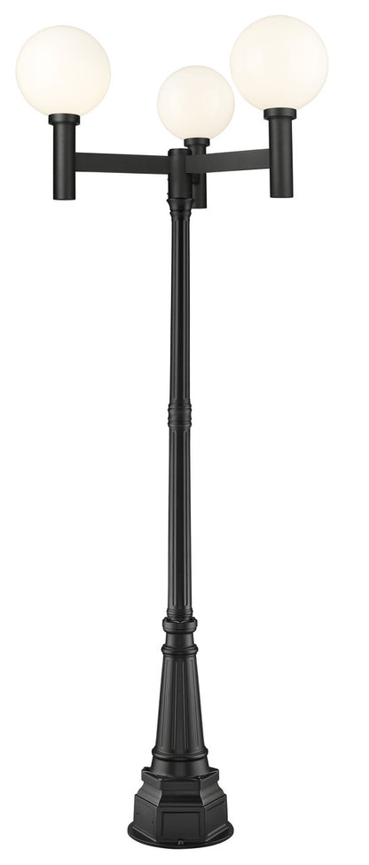 Z-Lite Laurent Outdoor Post Mounted Fixture in Black 597BP3-564P-BK