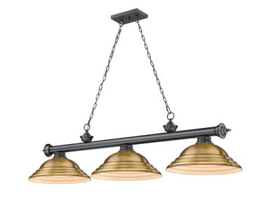 Z-Lite Cordon 3 Light Billiard in Bronze Plate 2306-3BP-SRB