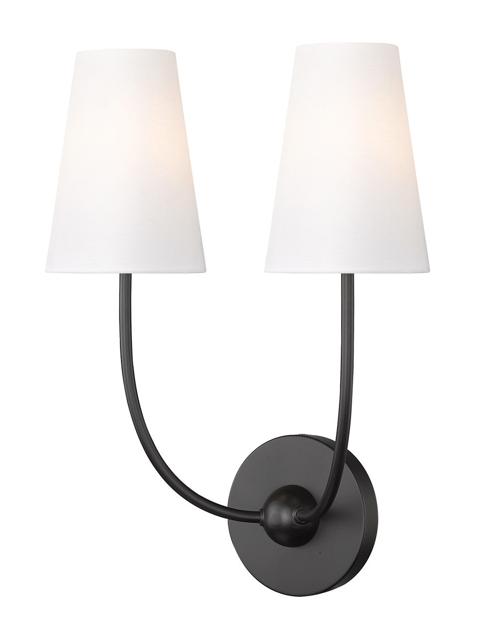 Z-Lite Shannon 2 Light Wall Sconce in Matte Black 3040-2S-MB