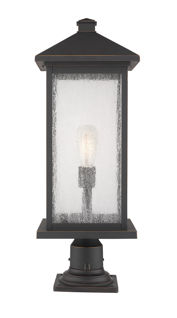 Z-Lite Portland 1 Light Outdoor Pier Mounted Fixture in Oil Rubbed Bronze 531PHBXLR-533PM-ORB