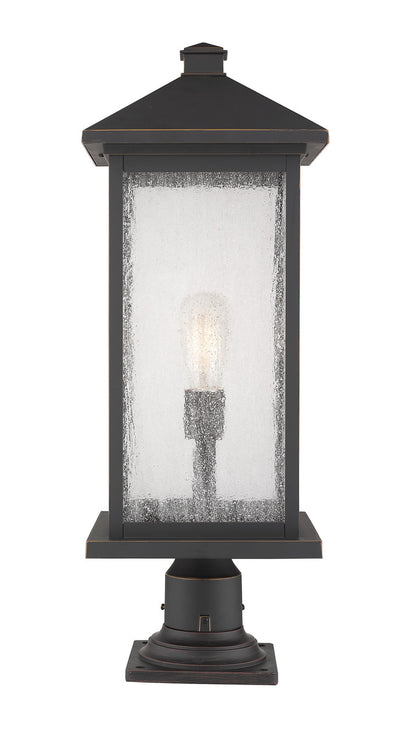 Z-Lite Portland 1 Light Outdoor Pier Mounted Fixture in Oil Rubbed Bronze 531PHBXLR-533PM-ORB