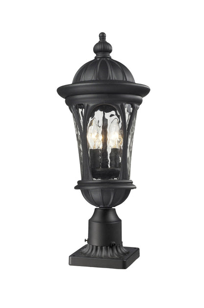 Z-Lite Doma 3 Light Outdoor Pier Mounted Fixture in Black 543PHM-BK-PM