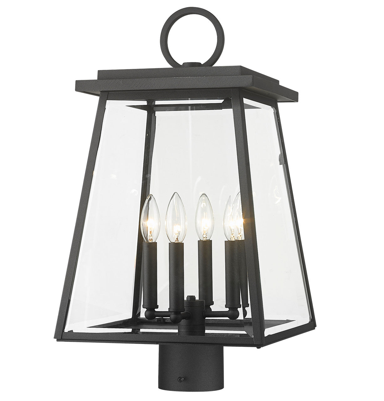 Z-Lite Broughton Outdoor Post Mount Fixture in Black 521PHBR-BK