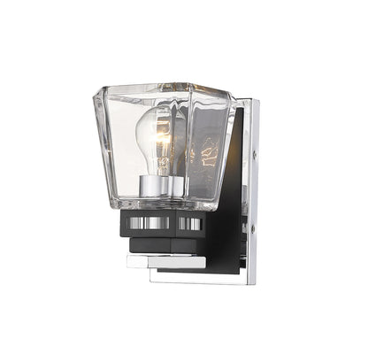 Z-Lite Jackson 1 Light Wall Sconce in Chrome + Matte Black 474-1S-CH-MB