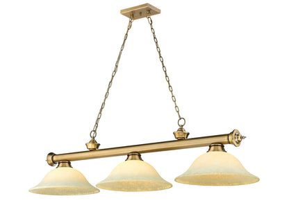 Z-Lite Cordon 3 Light Billiard in Rubbed Brass 2306-3RB-GM16