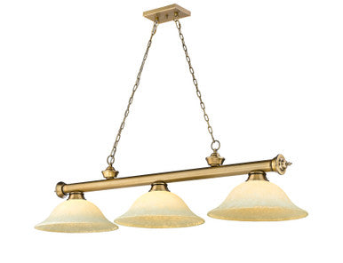 Z-Lite Cordon 3 Light Billiard in Rubbed Brass 2306-3RB-GM16