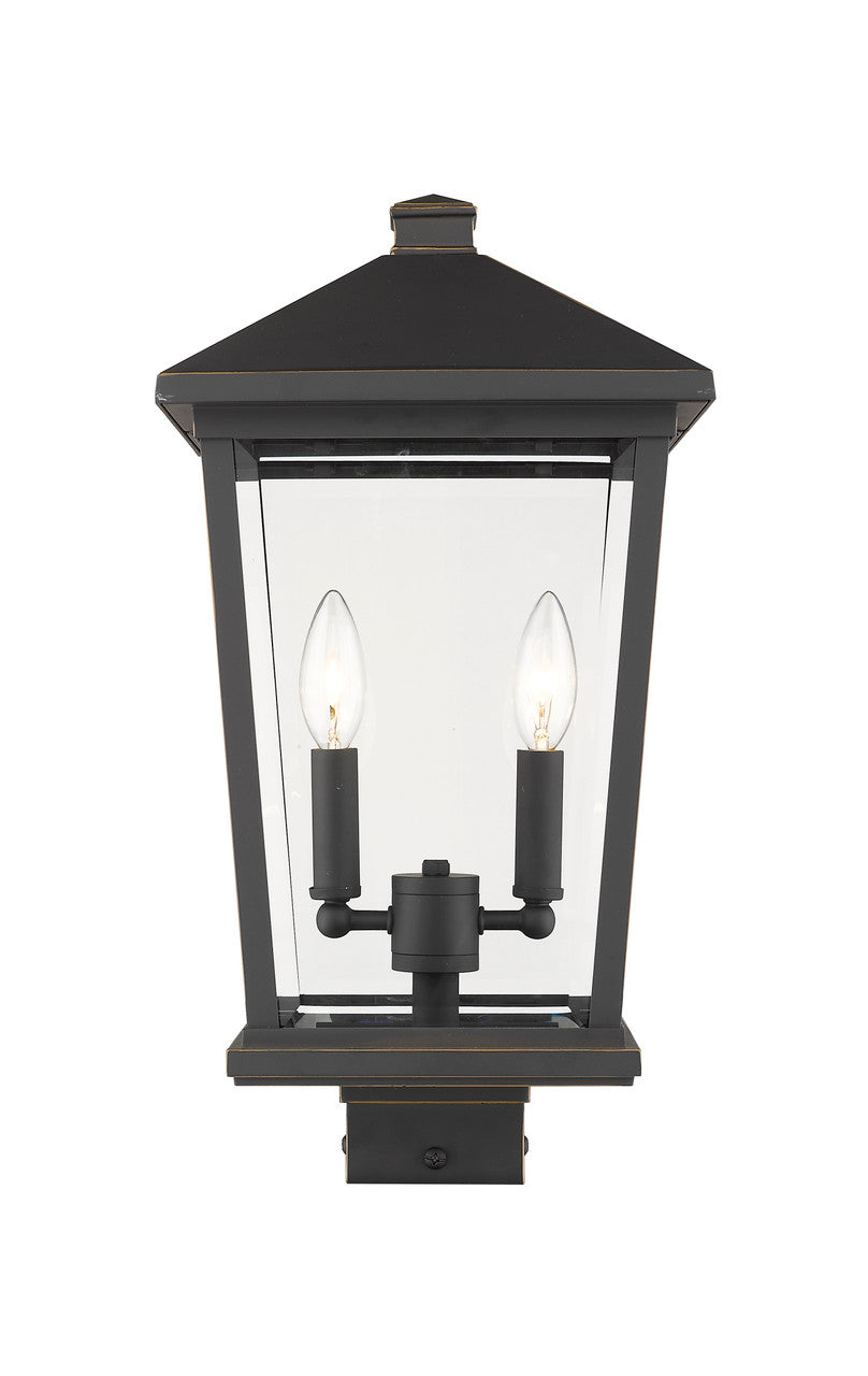 Z-Lite Beacon 2 Light Outdoor Post Mount Fixture in Oil Rubbed Bronze 568PHBS-ORB