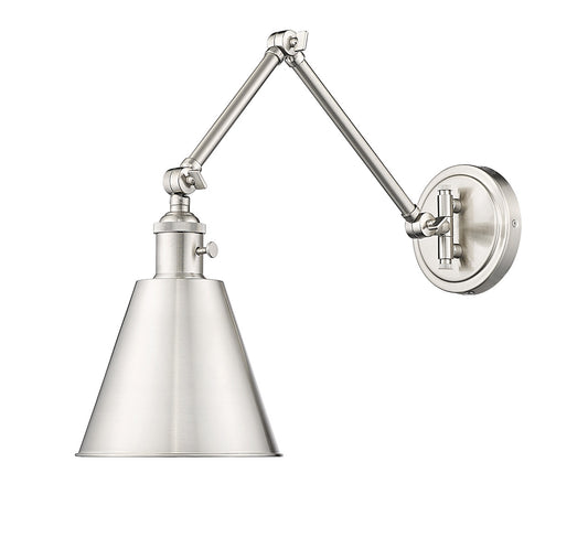 Z-LITE Gayson 1 Light Wall Sconce in Brushed Nickel 349S-BN