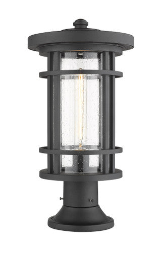 Z-Lite Jordan 1 Light Outdoor Pier Mounted Fixture in Black 570PHB-553PM-BK