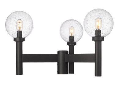 Z-Lite Laurent 3 Light Outdoor Post Mount Fixture in Black 599MP3-BK