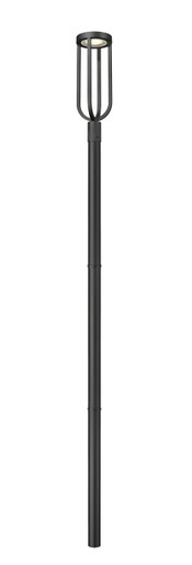 Z-Lite Leland 1 Light Outdoor Post Mounted Fixture in Sand Black 5005PHB-5009P96-BK-L