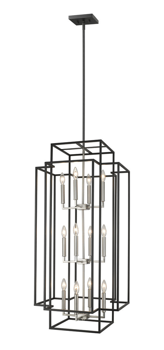 Z-Lite Titania Pendant in Black + Brushed Nickel 454-42BK-BN