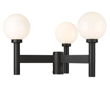 Z-Lite Laurent 3 Light Outdoor Post Mount Fixture in Black 597MP3-BK