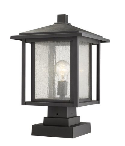 Z-Lite Aspen 1 Light Outdoor Pier Mounted Fixture in Black 554PHBS-SQPM-BK