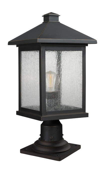 Z-Lite Portland 1 Light Outdoor Pier Mounted Fixture in Oil Rubbed Bronze 531PHBR-533PM-ORB