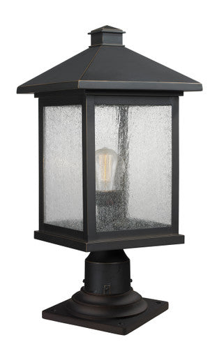 Z-Lite Portland 1 Light Outdoor Pier Mounted Fixture in Oil Rubbed Bronze 531PHBR-533PM-ORB