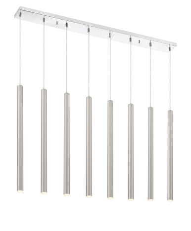 Z-Lite Forest 8 Light Linear Chandelier in Chrome 917MP24-BN-LED-8LCH