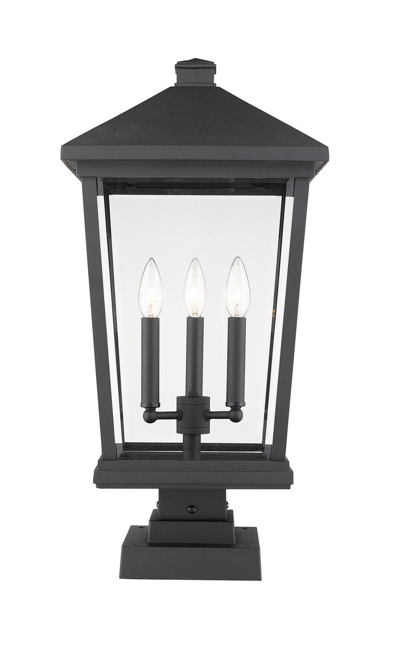 Z-Lite Beacon Outdoor Pier Mounted Fixture in Black 568PHXLS-SQPM-BK