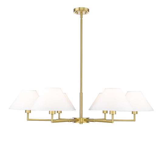 Z-LITE Leila 6 Light Chandelier in Luxe Gold 744-44R-LG