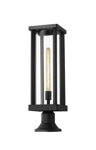 Z-Lite Glenwood 1 Light Outdoor Pier Mounted Fixture in Black 586PHBR-553PM-BK