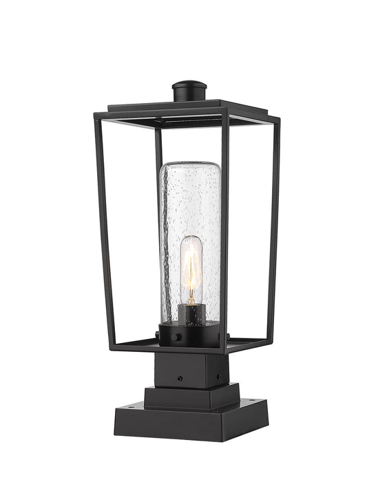 Z-Lite Sheridan 1 Light Outdoor Pier Mounted Fixture in Black 594PHMS-SQPM-BK