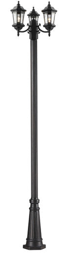 Z-Lite Melbourne 3 Light Outdoor Post Light in Black 540MP3-519P-BK