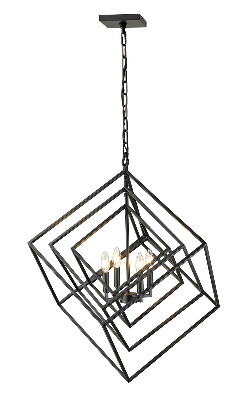 Z-Lite Euclid Chandelier in Matte Black 457-4MB