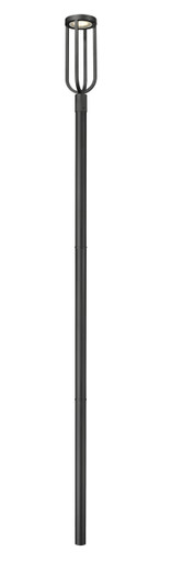 Z-Lite Leland 1 Light Outdoor Post Mounted Fixture in Sand Black 5005PHB-5009P120-BK