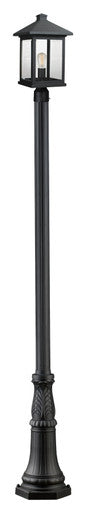 Z-Lite Portland 1 Light Outdoor Post Mounted Fixture in Black 531PHBR-518P-BK